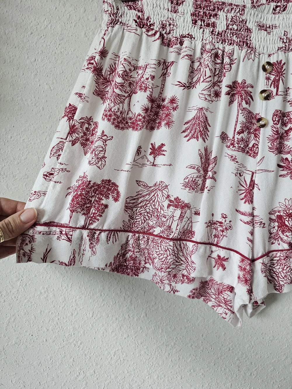 Topshop Red Toile Short Pajama Set - Women's Two-Piece Sleepwear - Picture 9 of 10